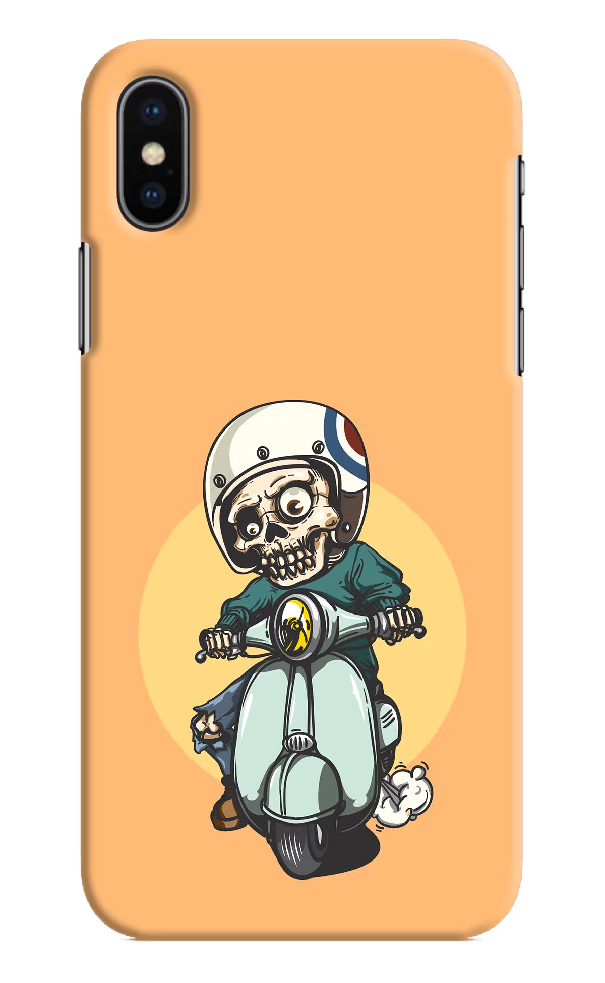 Undead Biker iPhone XS Hard Case Back Cover by Casekaro