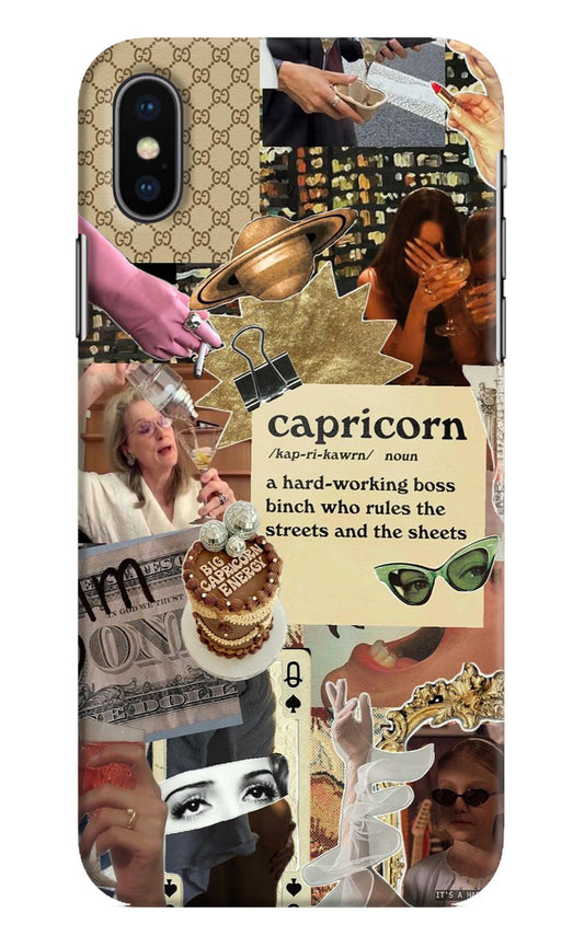 Capricorn Zodiac iPhone XS Hard Case Back Cover by Casekaro