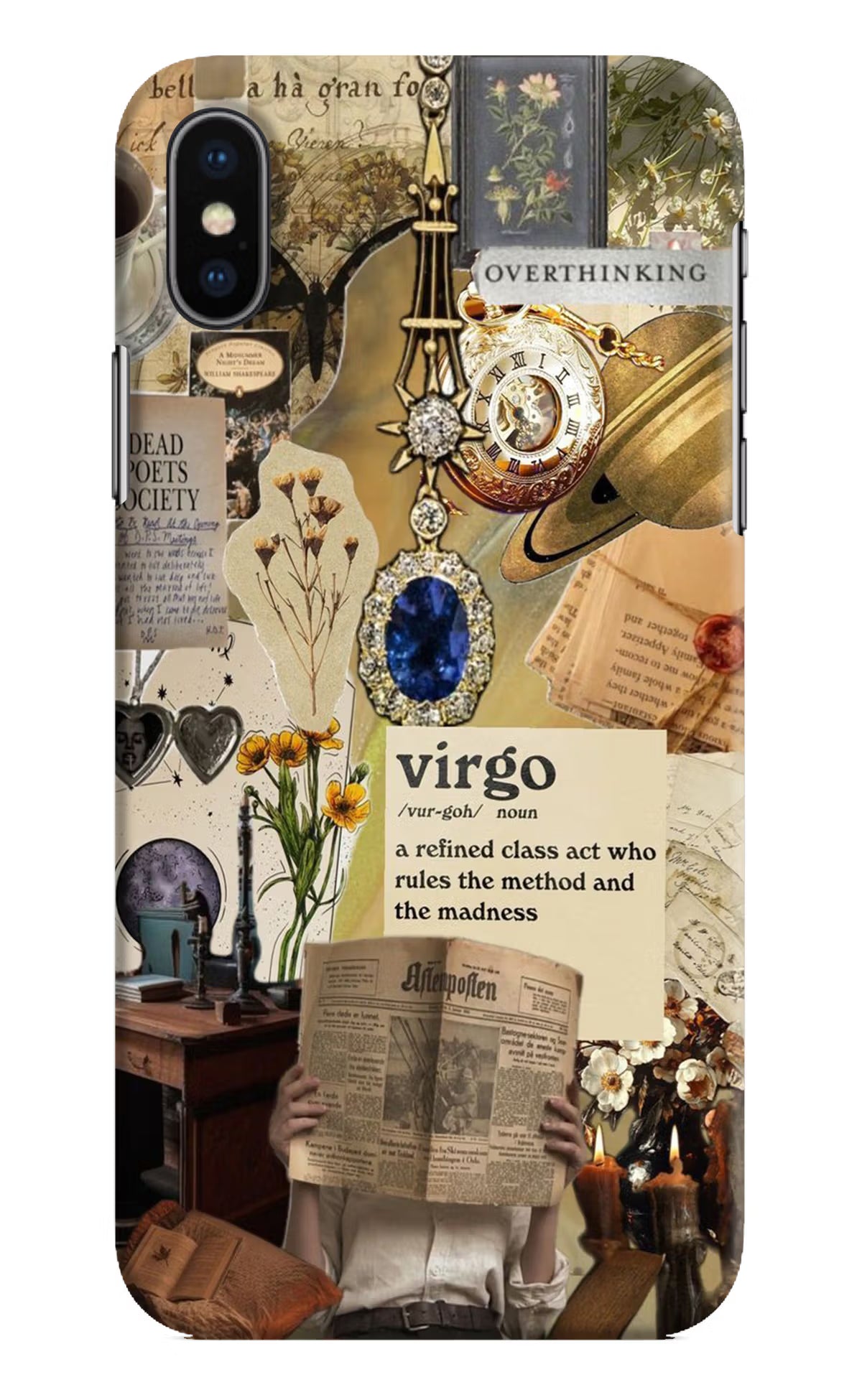 Virgo Zodiac iPhone XS Hard Case Back Cover by Casekaro