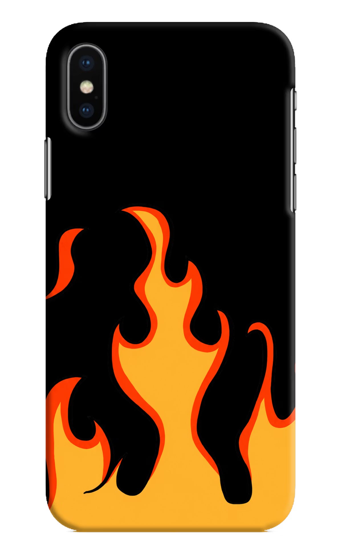 Fired Up – Black iPhone XS Hard Case Back Cover by Casekaro