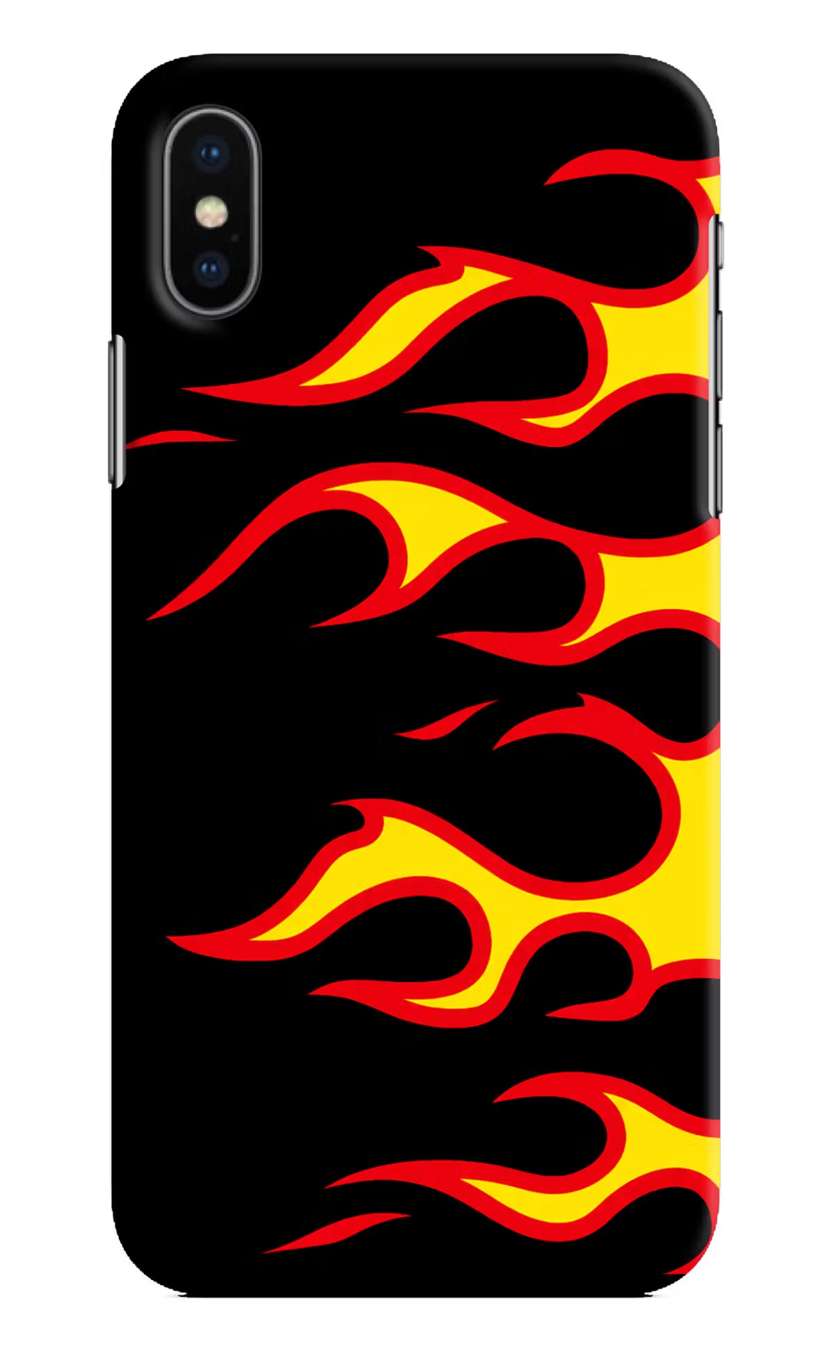 Side Sweep Flames iPhone XS Hard Case Back Cover by Casekaro
