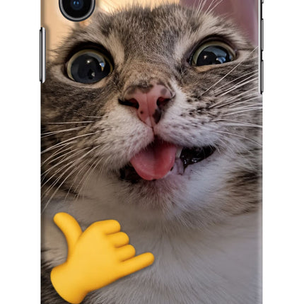 Silly Cat Call iPhone XS Hard Case Back Cover by Casekaro
