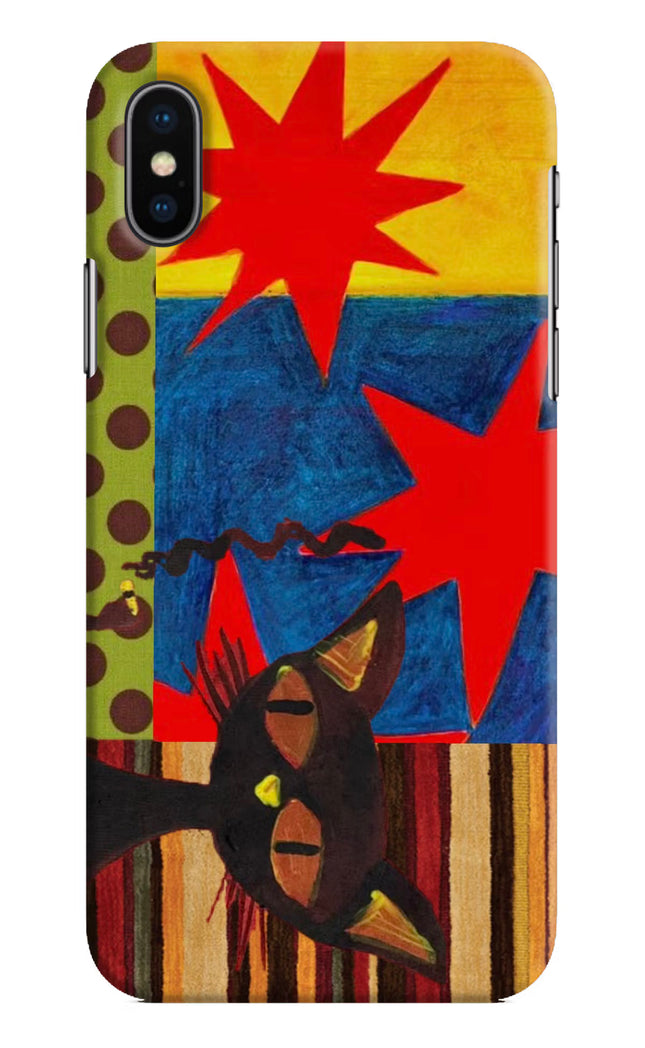 Pop Cat iPhone XS Hard Case Back Cover by Casekaro