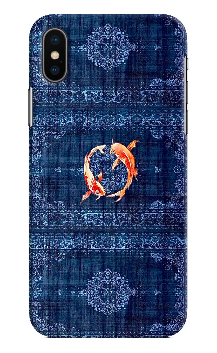 Koi Blue iPhone XS Back Cover, Hard case