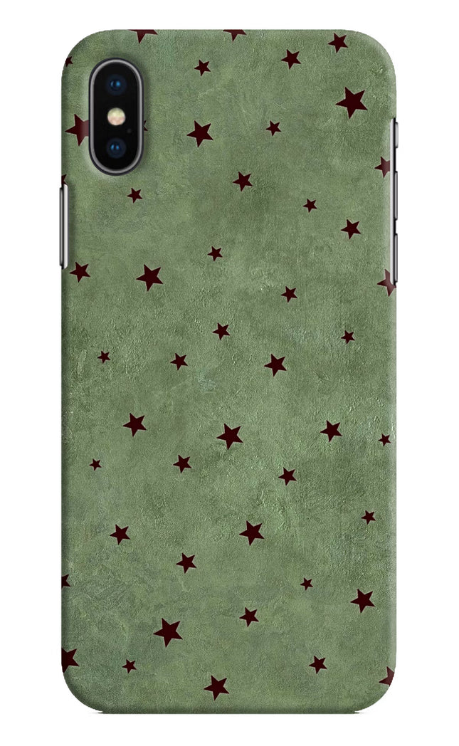 Green Stars iPhone XS Hard Case Back Cover by Casekaro