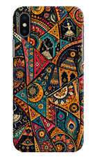 Folk Print iPhone XS Back Cover