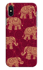 Maroon Elephant iPhone XS Hard Case Back Cover by Casekaro