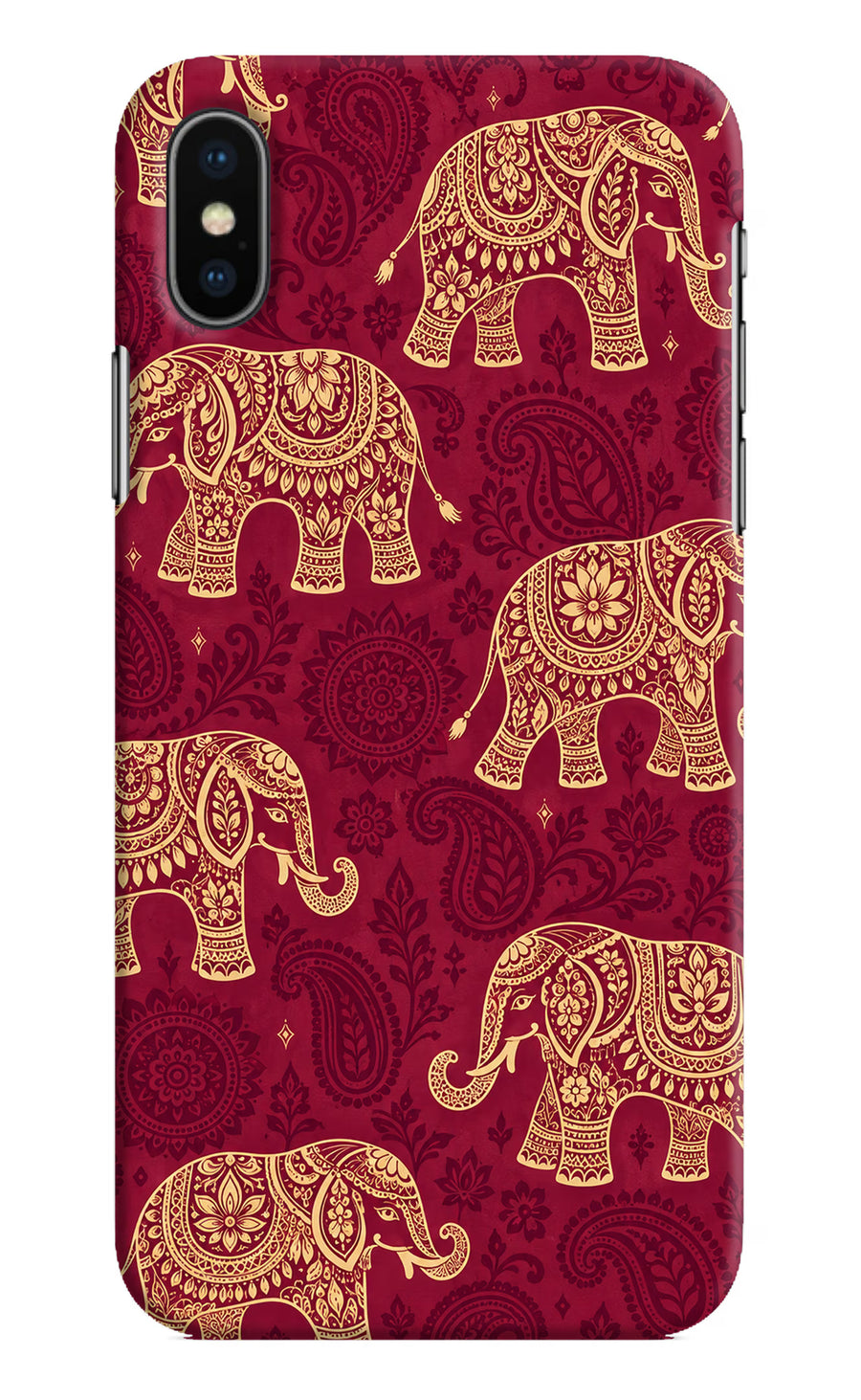 Maroon Elephant iPhone XS Back Cover, Hard case