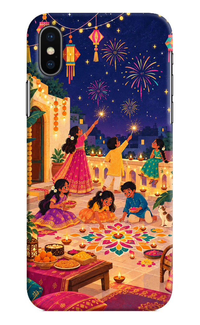 Diwali Night iPhone XS Hard Case Back Cover by Casekaro