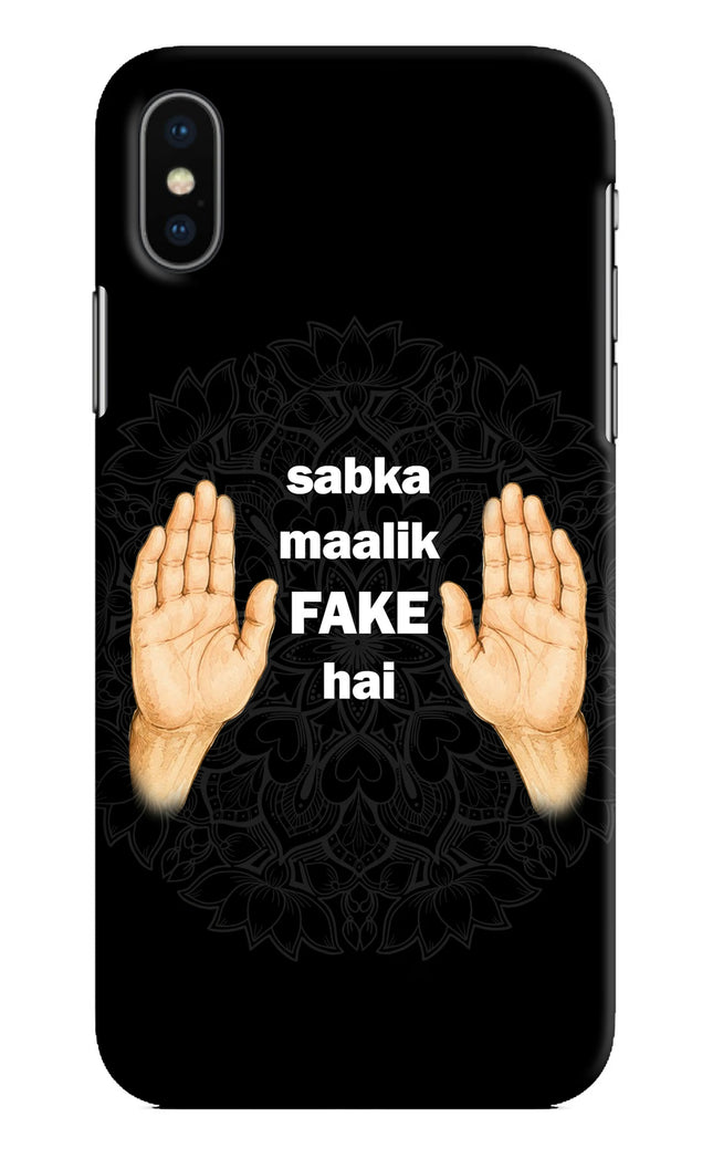 Sabka Malik Fake iPhone XS Hard Case Back Cover by Casekaro