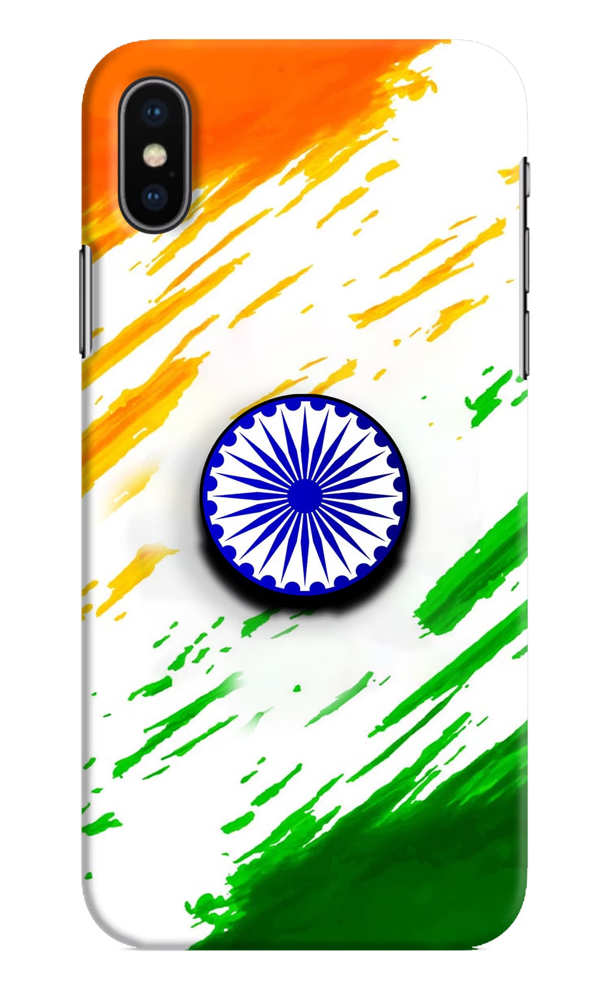 Indian Flag Ashoka Chakra iPhone XS Pop Case by Casekaro