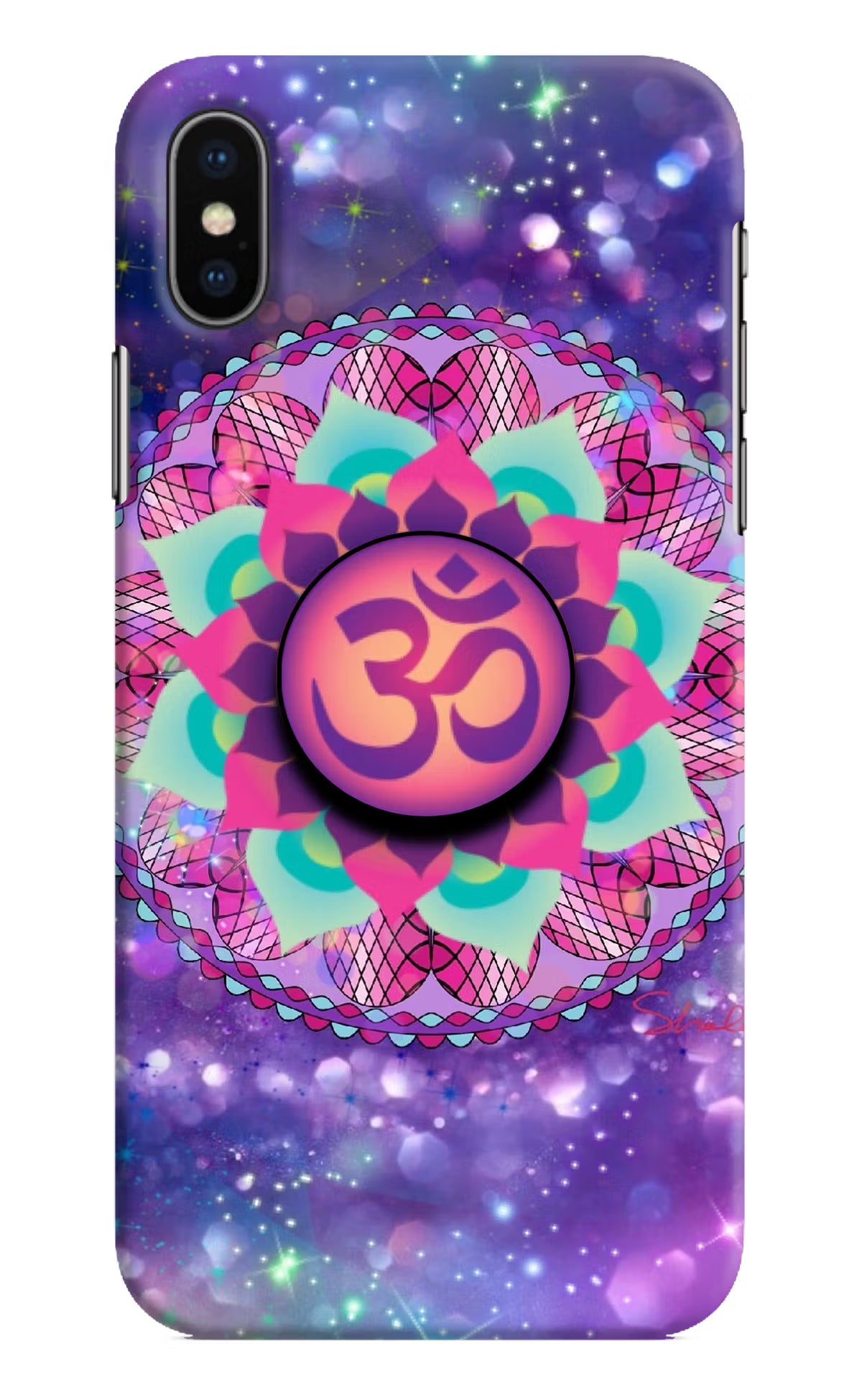 Om Purple iPhone XS Pop Case by Casekaro