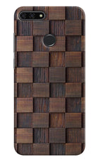 Wooden Cube Design Honor 7A Hard Case Back Cover by Casekaro