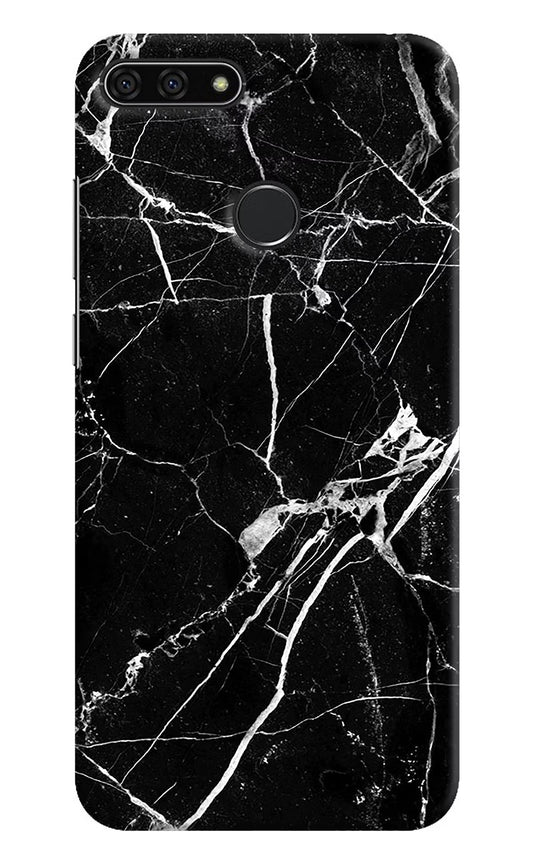 Black Marble Pattern Honor 7A Hard Case Back Cover by Casekaro