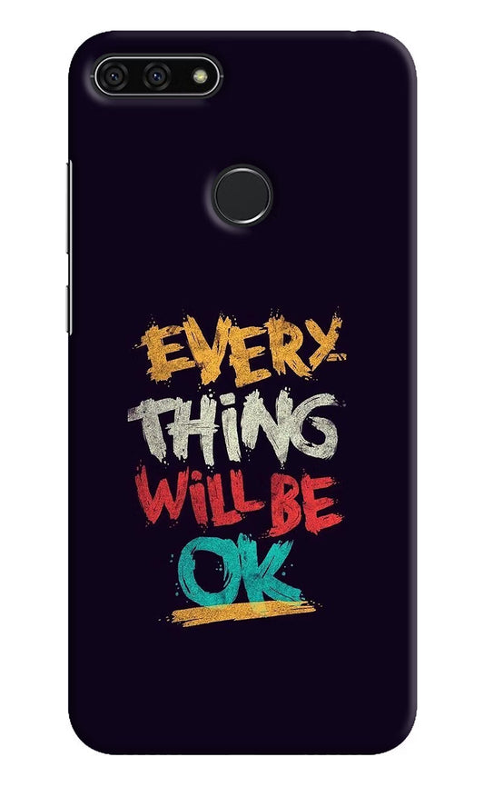 Everything Will Be Ok Honor 7A Hard Case Back Cover by Casekaro