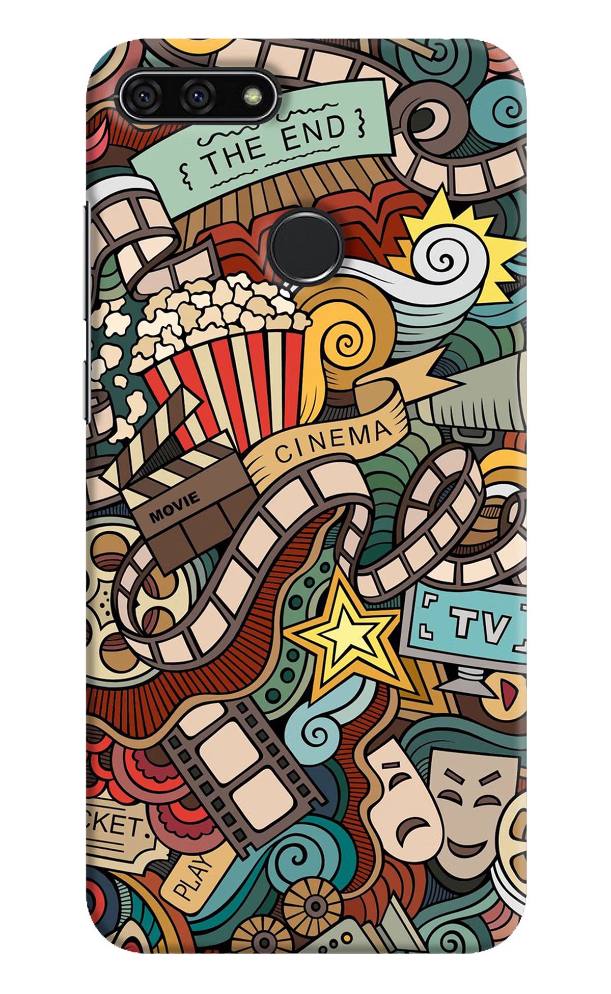Cinema Abstract Honor 7A Hard Case Back Cover by Casekaro
