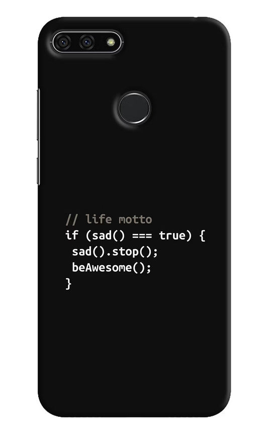 Life Motto Code Honor 7A Hard Case Back Cover by Casekaro