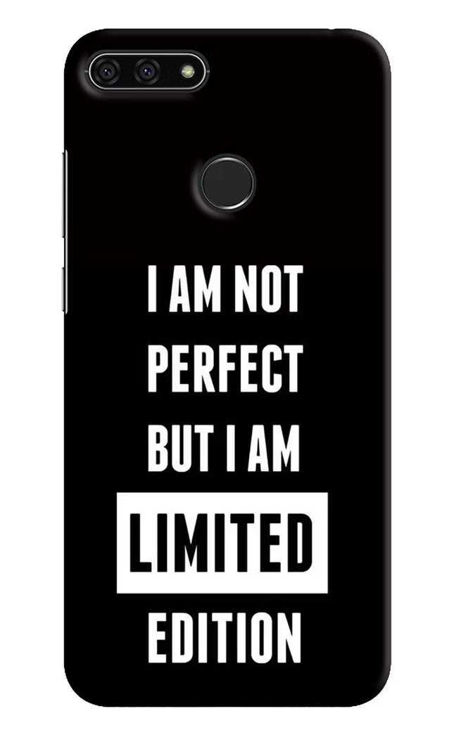 I Am Not Perfect But I Am Limited Edition Honor 7A Hard Case Back Cover by Casekaro