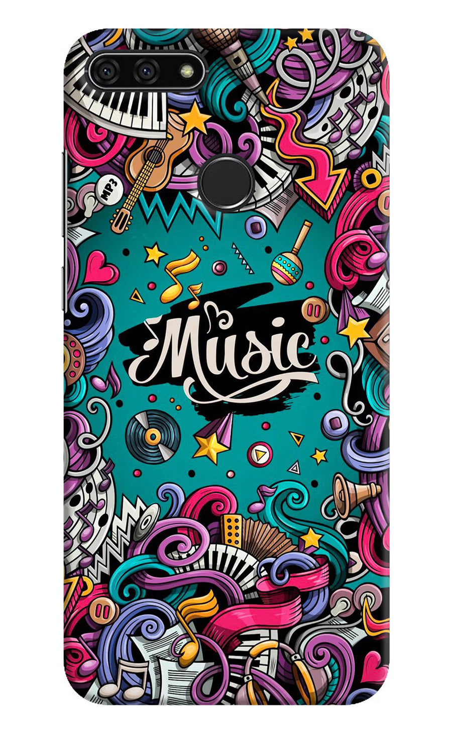 Music Graffiti Honor 7A Back Cover, Hard case