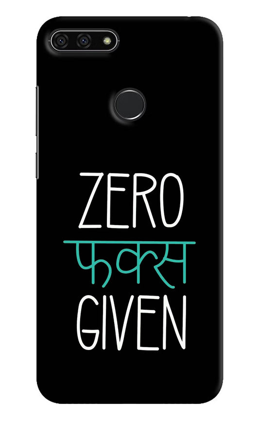 Zero Fucks Given Honor 7A Hard Case Back Cover by Casekaro