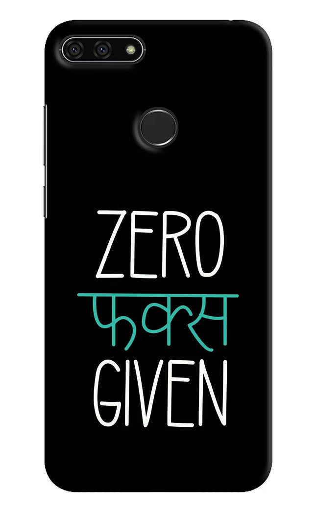 Zero Fucks Given Honor 7A Hard Case Back Cover by Casekaro