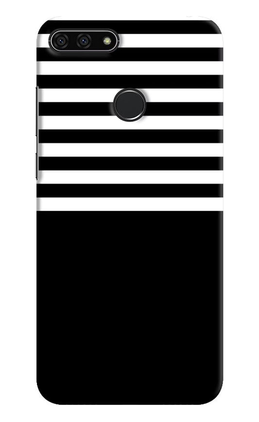 Black and White Print Honor 7A Hard Case Back Cover by Casekaro