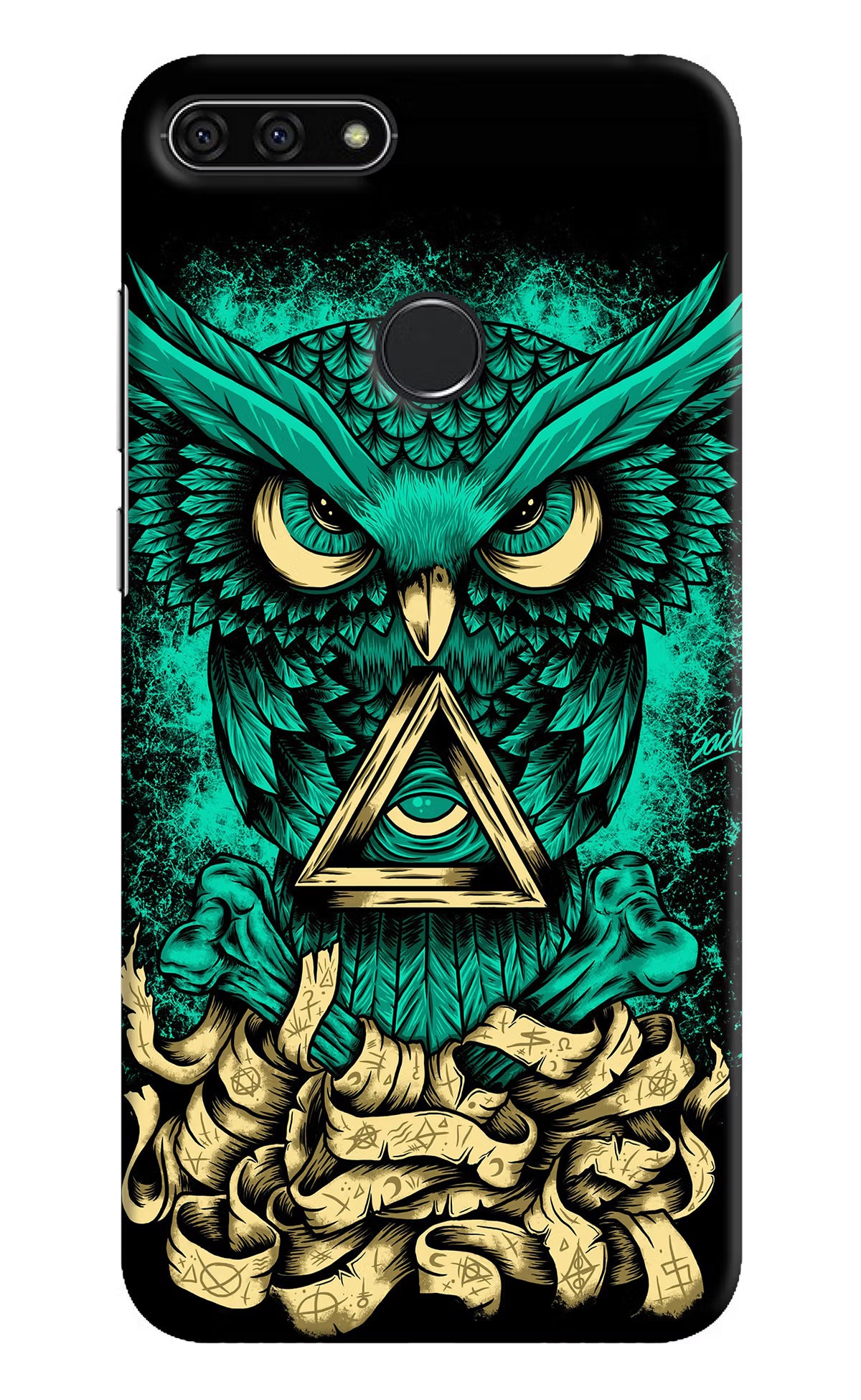 Green Owl Honor 7A Hard Case Back Cover by Casekaro