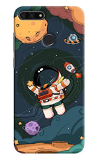 Cartoon Astronaut Honor 7A Hard Case Back Cover by Casekaro