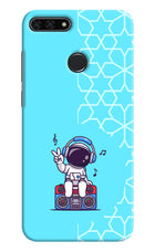 Cute Astronaut Chilling Honor 7A Hard Case Back Cover by Casekaro