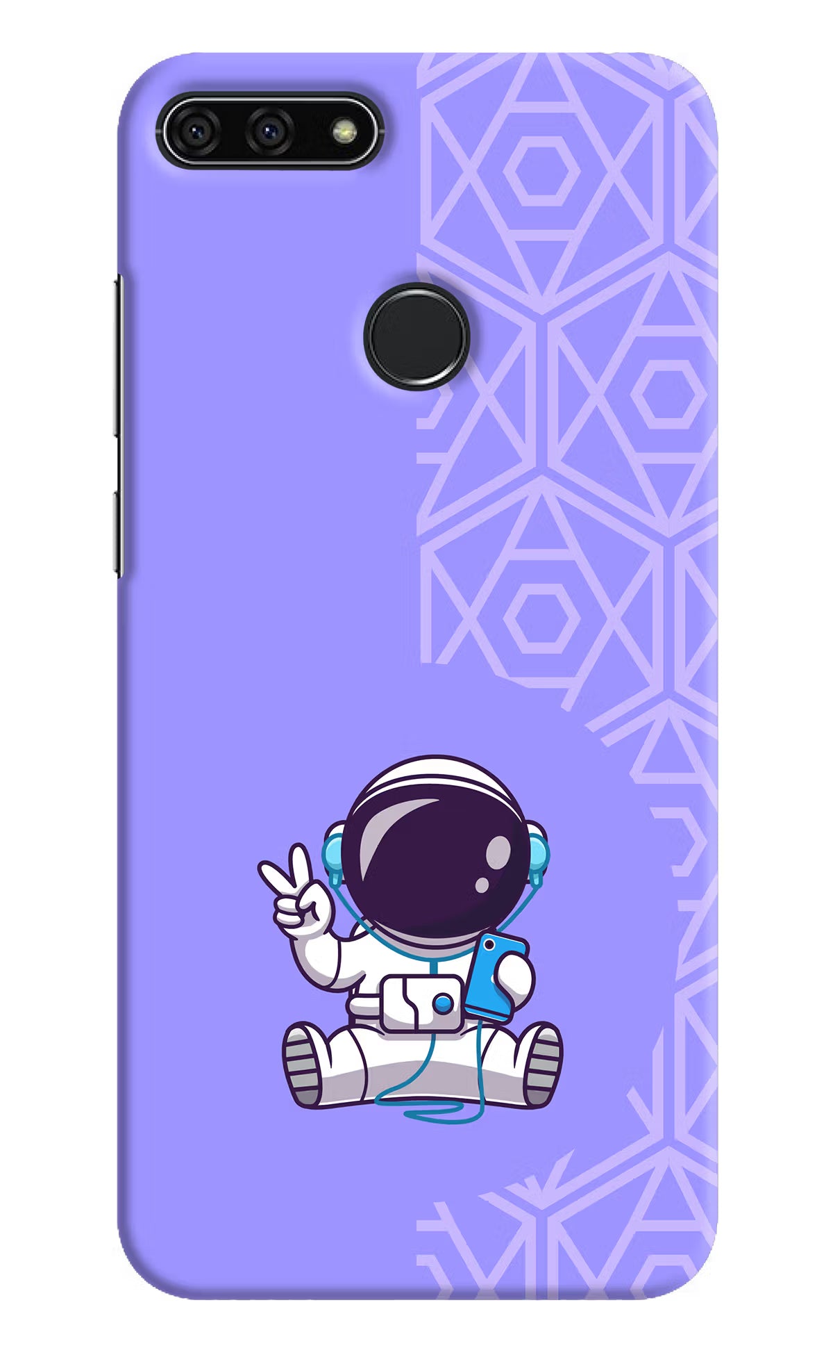 Cute Astronaut Chilling Honor 7A Hard Case Back Cover by Casekaro