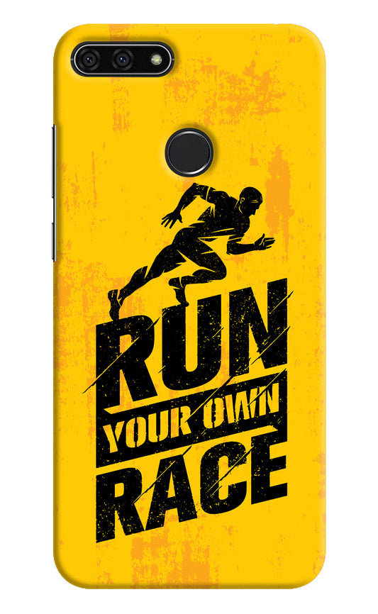 Run Your Own Race Honor 7A Hard Case Back Cover by Casekaro