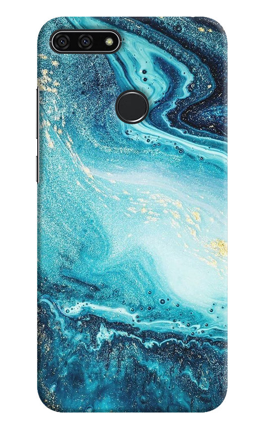 Blue Glitter Marble Honor 7A Hard Case Back Cover by Casekaro