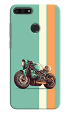 Striped Moto Drift Honor 7A Hard Case Back Cover by Casekaro