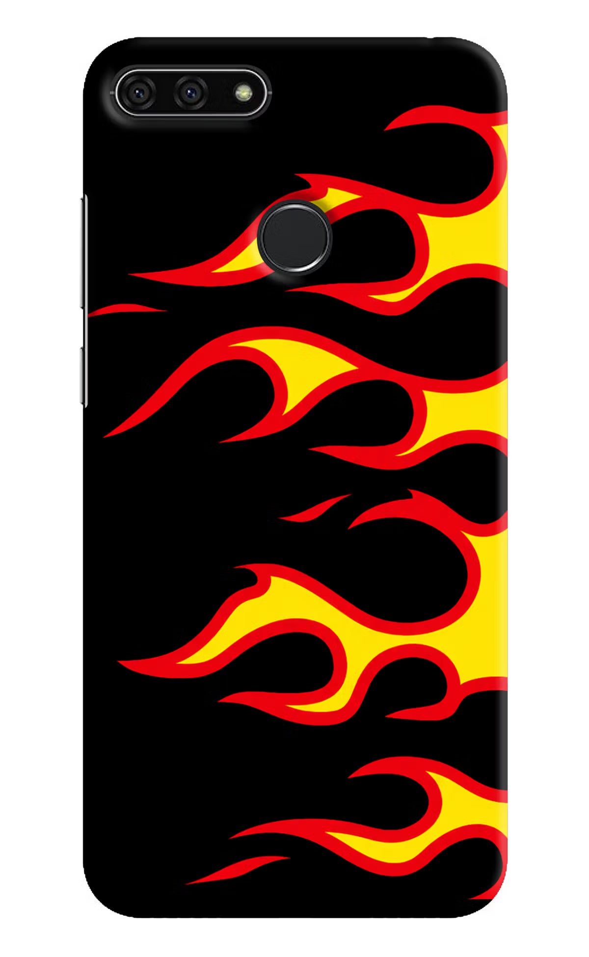 Side Sweep Flames Honor 7A Hard Case Back Cover by Casekaro