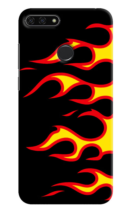 Side Sweep Flames Honor 7A Hard Case Back Cover by Casekaro