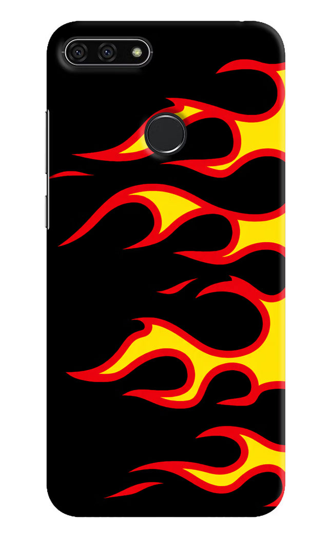 Side Sweep Flames Honor 7A Hard Case Back Cover by Casekaro