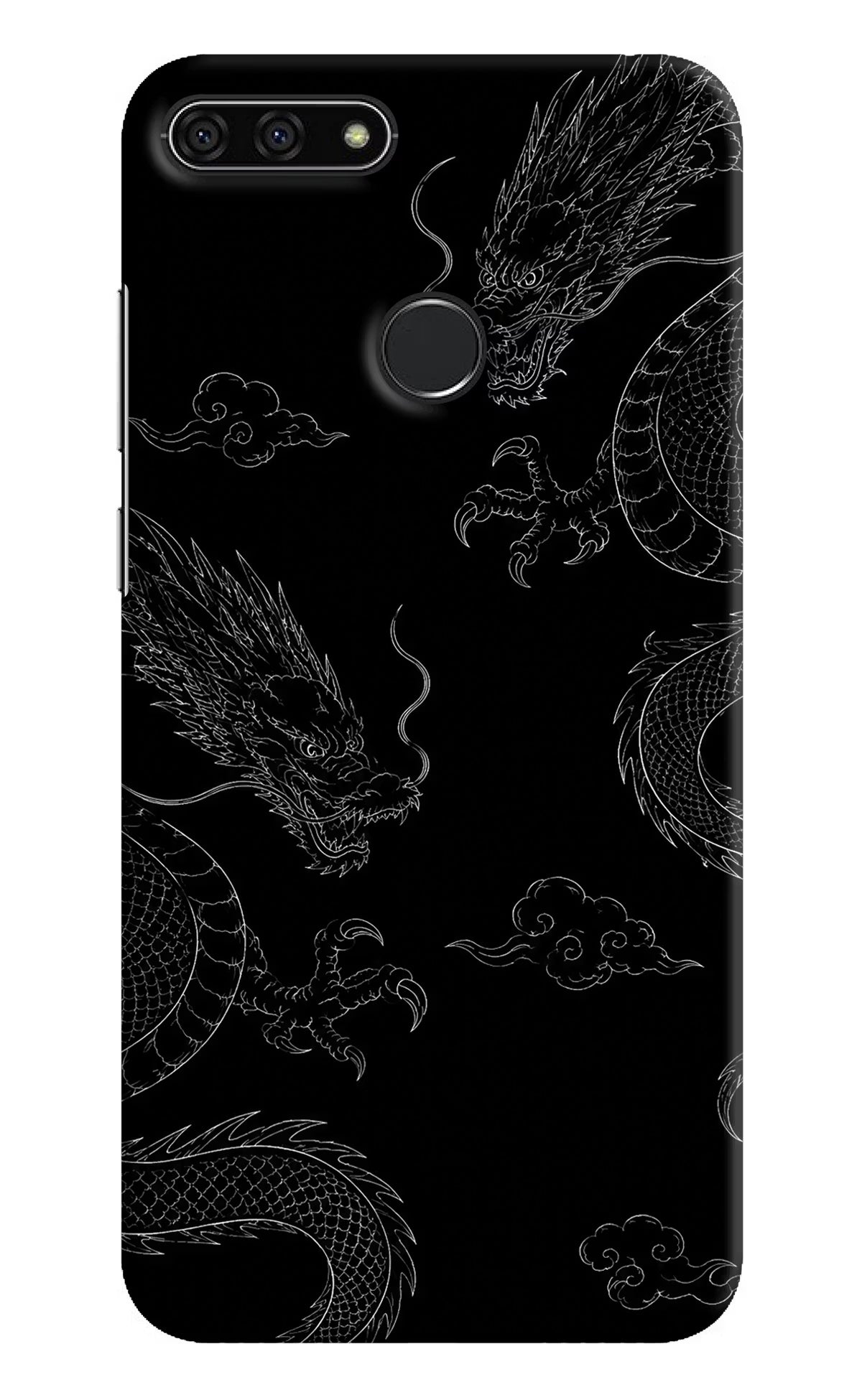 Twin Dragons Honor 7A Hard Case Back Cover by Casekaro