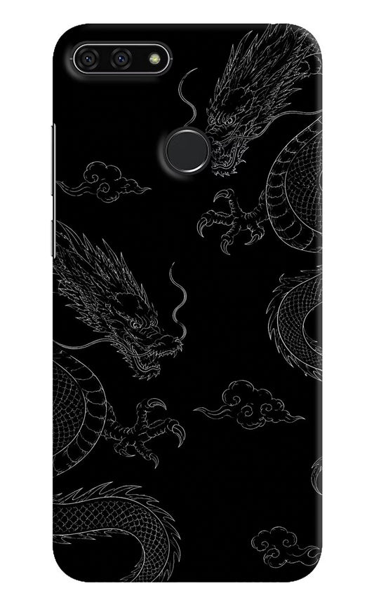 Twin Dragons Honor 7A Hard Case Back Cover by Casekaro