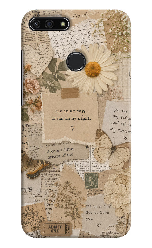 Vintage case Honor 7A Hard Case Back Cover by Casekaro