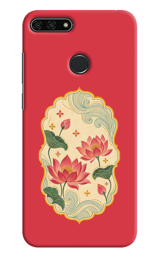 Pink Lotus Honor 7A Hard Case Back Cover by Casekaro