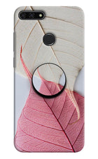 White Pink Leaf Honor 7A Pop Case by Casekaro