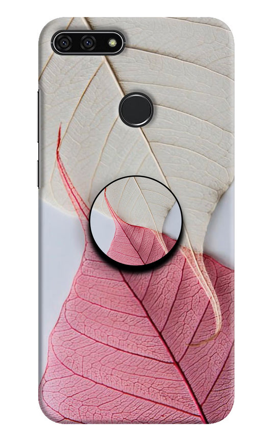 White Pink Leaf Honor 7A Pop Case by Casekaro