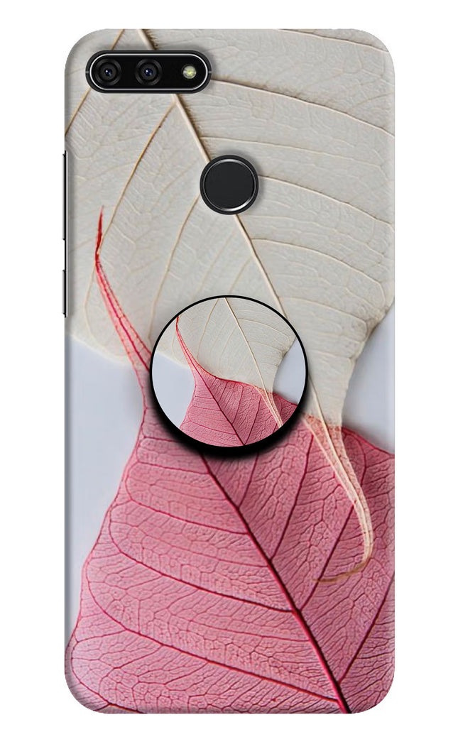 White Pink Leaf Honor 7A Pop Case by Casekaro