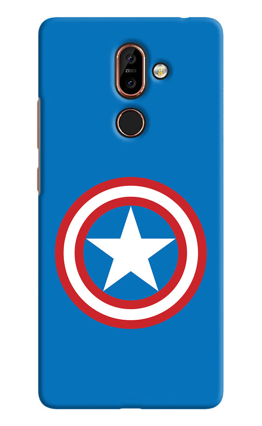 Captain America Logo Nokia 7 Plus Hard Case Back Cover by Casekaro