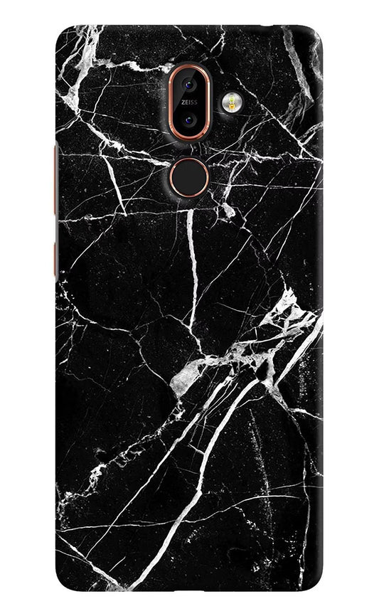 Black Marble Pattern Nokia 7 Plus Hard Case Back Cover by Casekaro
