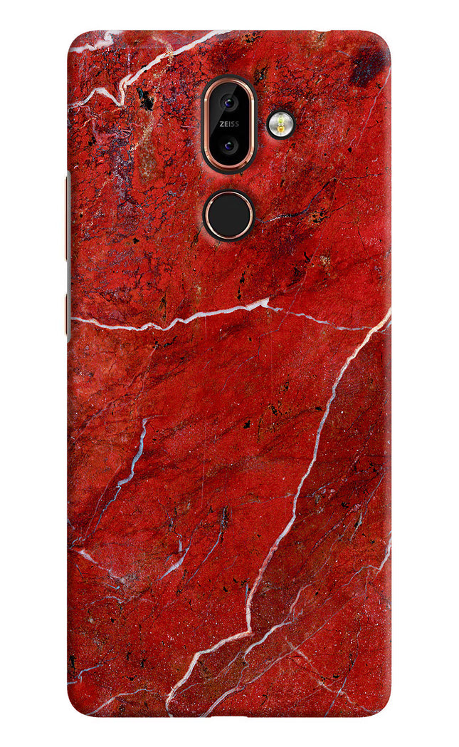 Red Marble Design Nokia 7 Plus Hard Case Back Cover by Casekaro