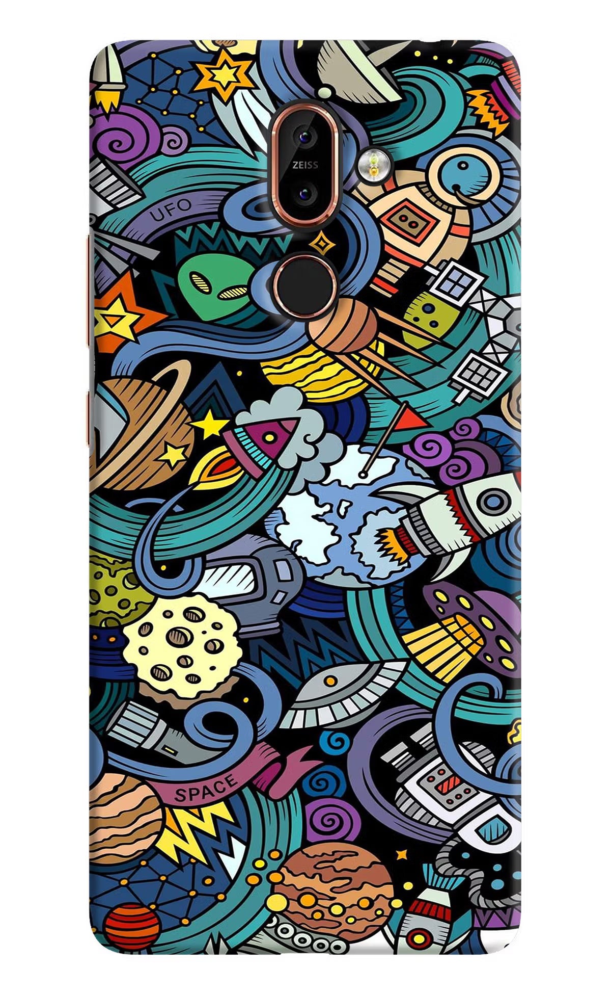 Space Abstract Nokia 7 Plus Hard Case Back Cover by Casekaro