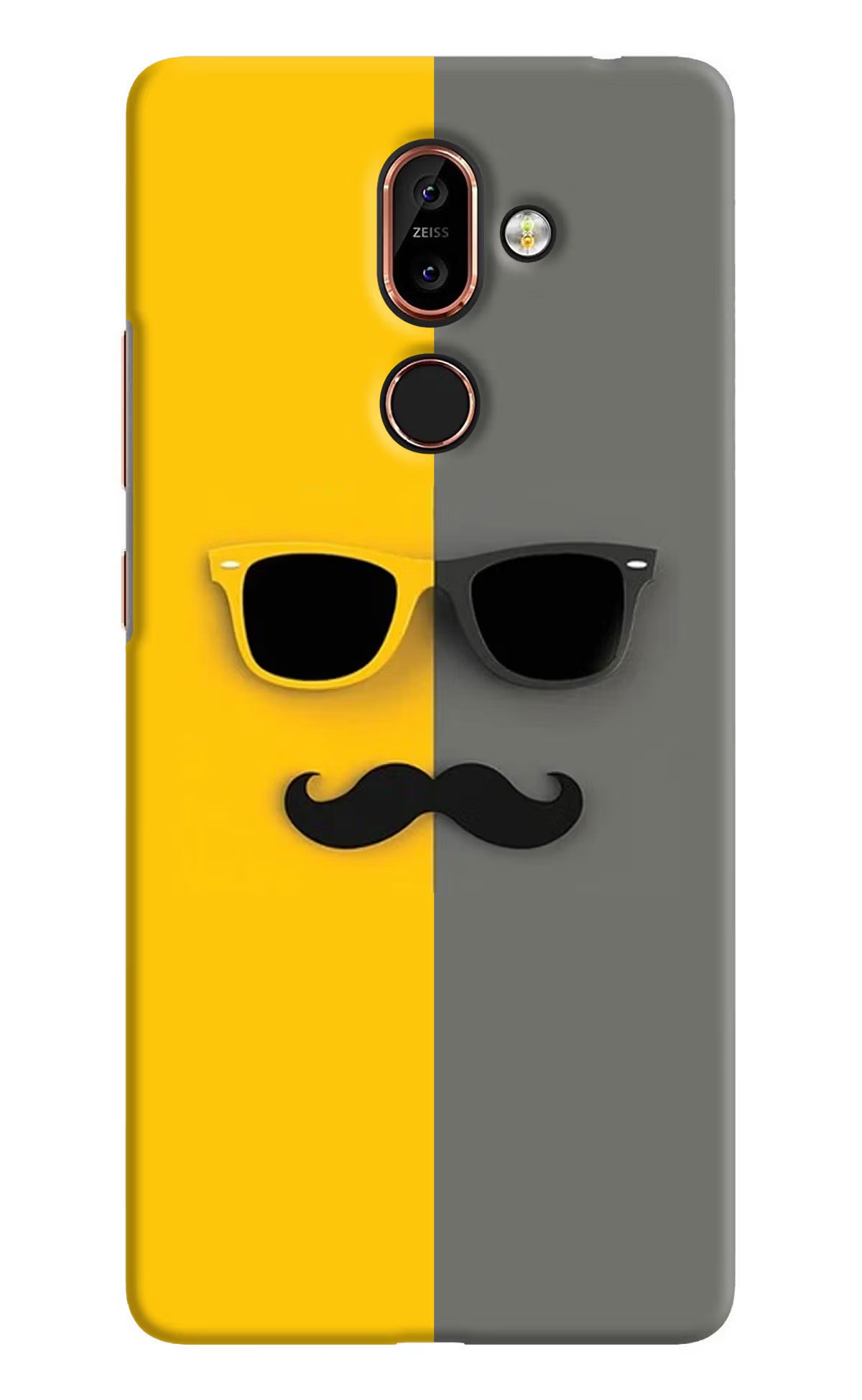 Sunglasses with Mustache Nokia 7 Plus Hard Case Back Cover by Casekaro