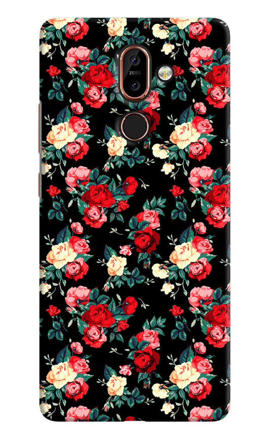 Rose Pattern Nokia 7 Plus Hard Case Back Cover by Casekaro