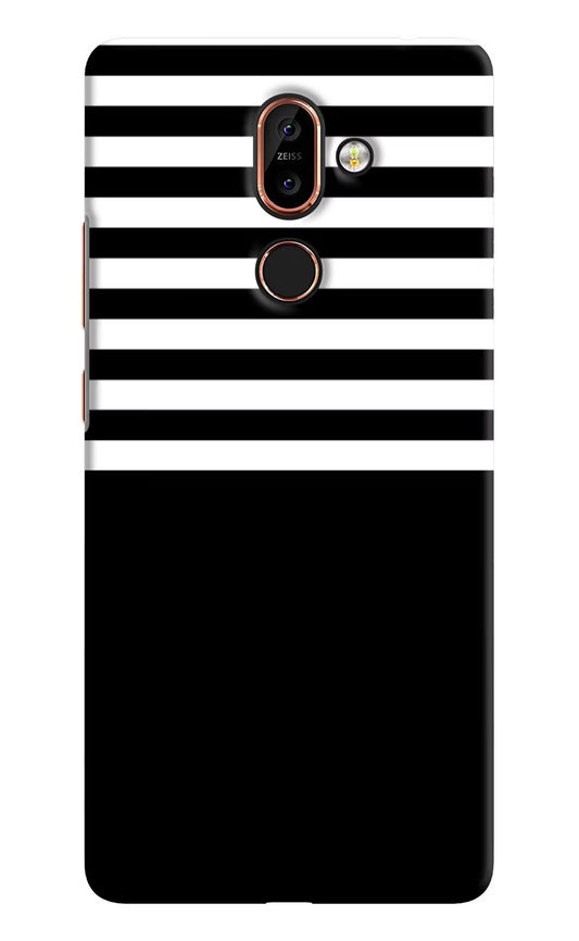 Black and White Print Nokia 7 Plus Hard Case Back Cover by Casekaro